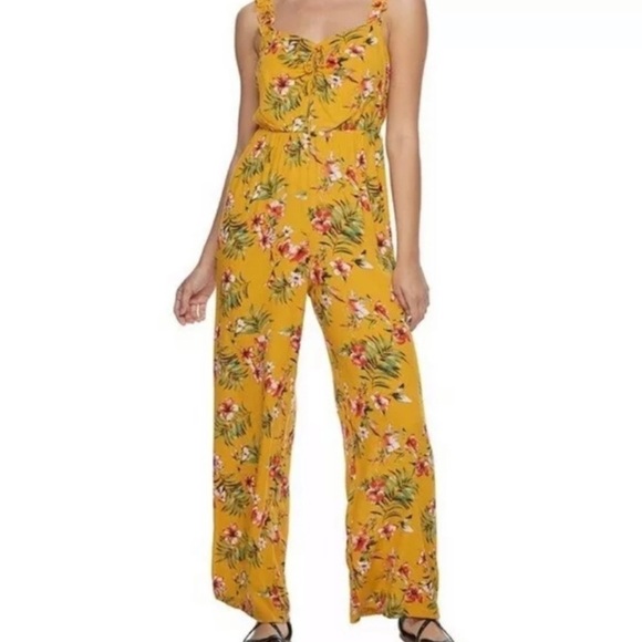 Candies Floral Tropical Boho Jumpsuit Size M - Picture 1 of 8